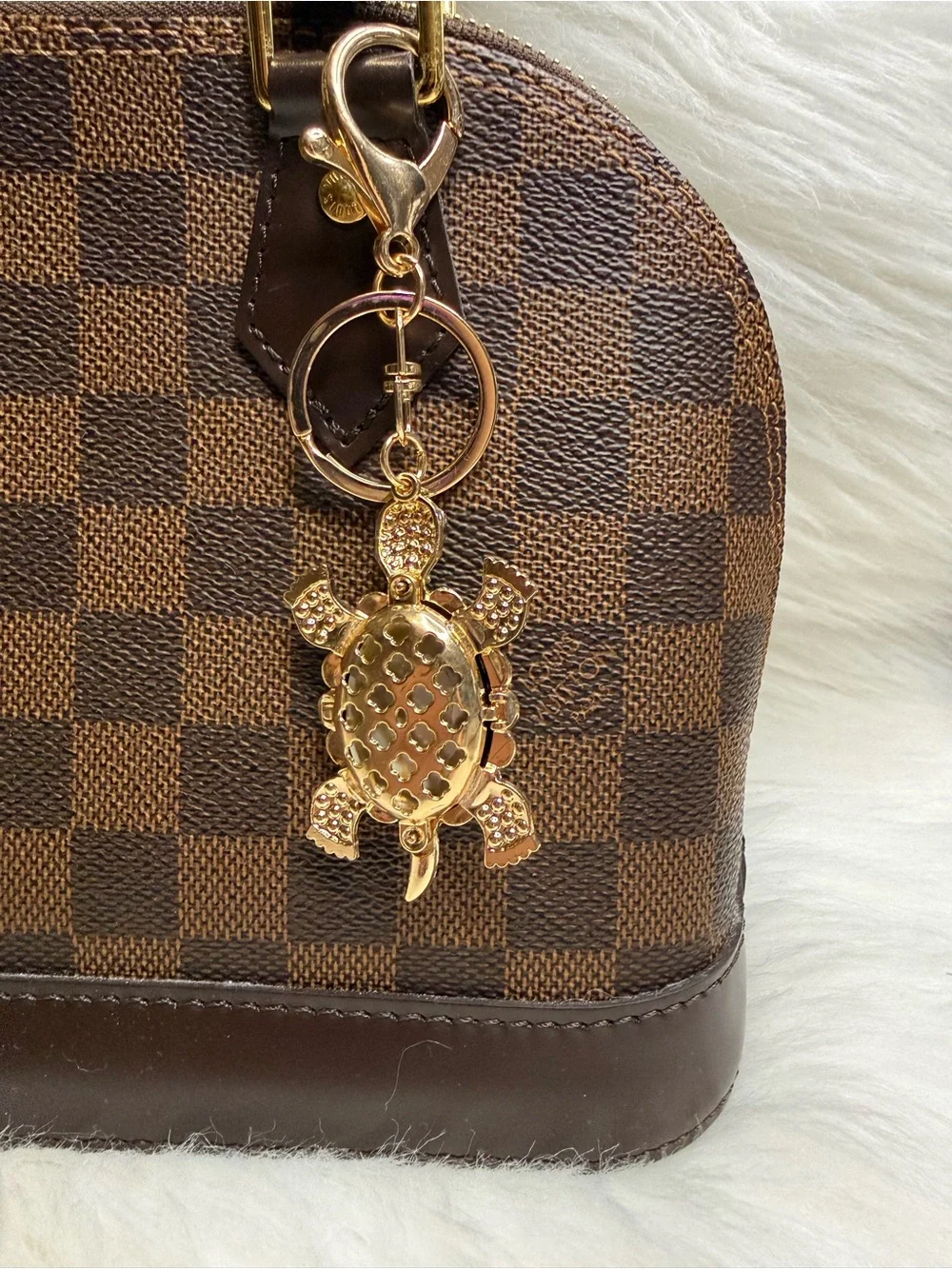 Green Crystal Turtle Keychain bag Charm